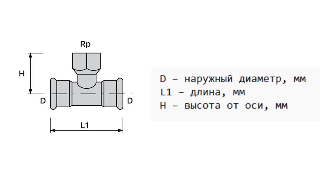 Пресс-тройник с резьбой Balanstar Press Inox, S2310, [ВПр-ВР-ВПр]