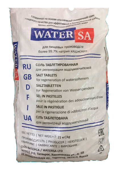 Соль таблетированная ТМ WaterSa 25 кг
