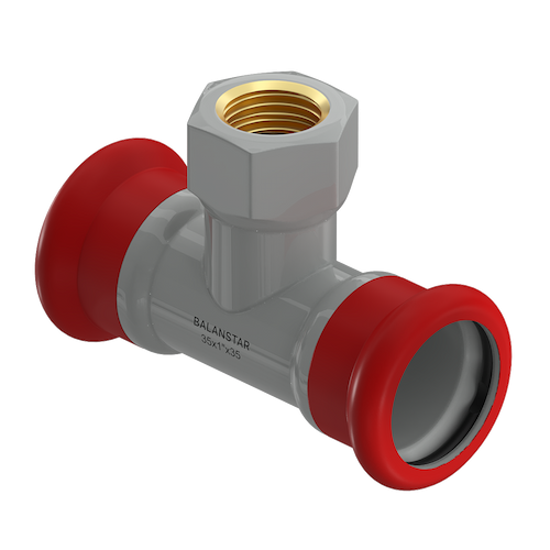 Пресс-тройник с резьбой Balanstar Therm EP, S2610, [ВПр-ВР-ВПр]