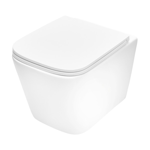 Комплект для установки подвесного унитаза: застенный модуль, панель смыва TECEspring R, хром глянцевый с хромированным контуром клавиш, унитаз TECEspring S